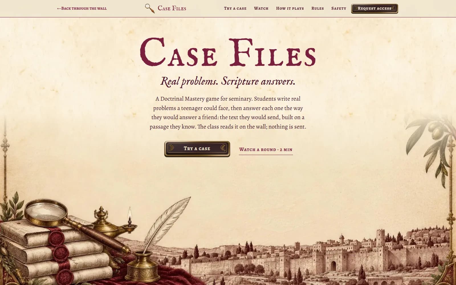 Case Files: a Doctrinal Mastery game for seminary