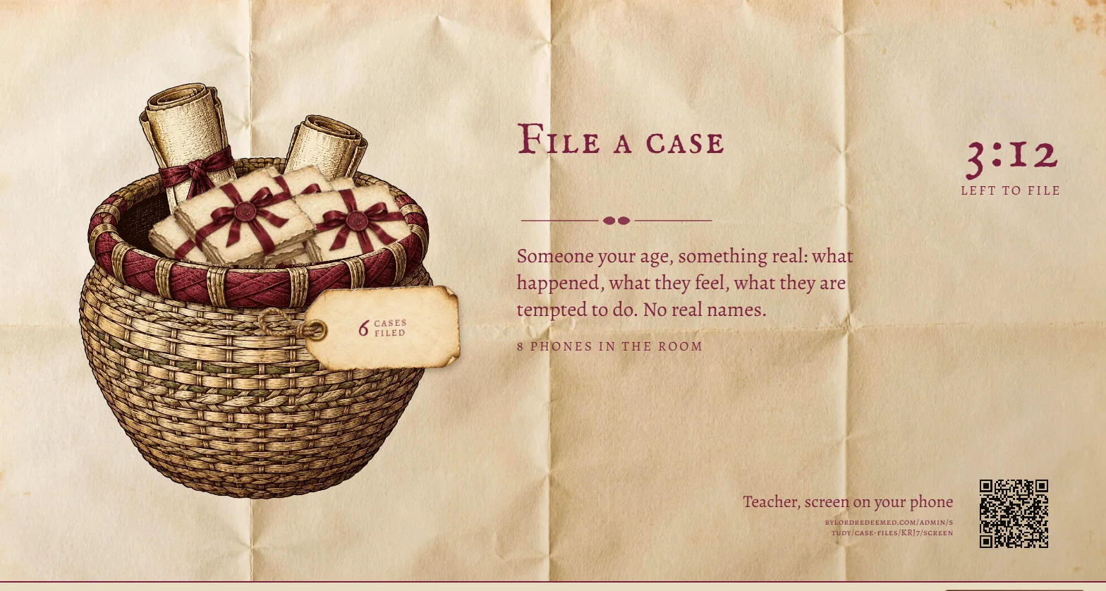 The wall while cases are filed: the basket and the clock