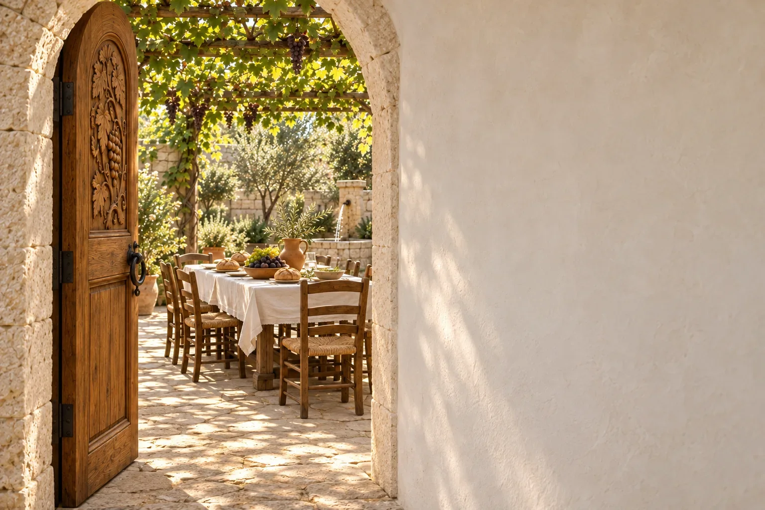 Through the open The Table door